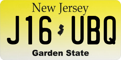 NJ license plate J16UBQ
