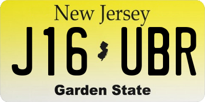 NJ license plate J16UBR