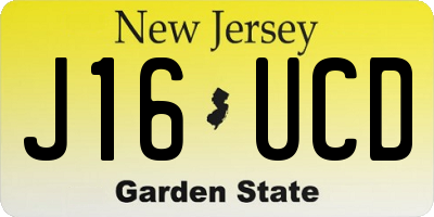 NJ license plate J16UCD