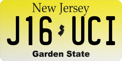 NJ license plate J16UCI