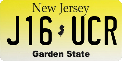 NJ license plate J16UCR