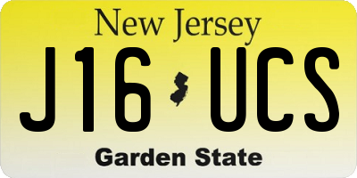 NJ license plate J16UCS