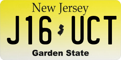 NJ license plate J16UCT