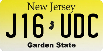 NJ license plate J16UDC