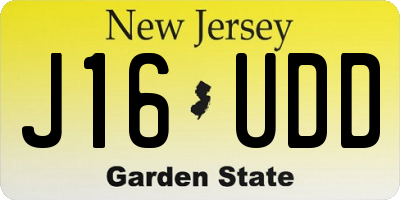 NJ license plate J16UDD
