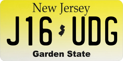 NJ license plate J16UDG