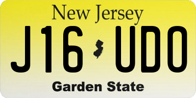 NJ license plate J16UDO