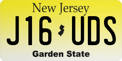 NJ license plate J16UDS