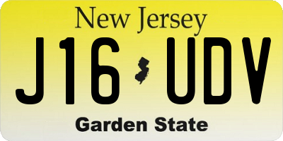 NJ license plate J16UDV