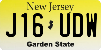 NJ license plate J16UDW