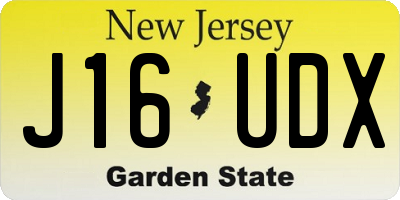 NJ license plate J16UDX