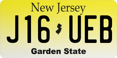 NJ license plate J16UEB