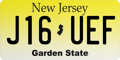 NJ license plate J16UEF
