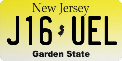 NJ license plate J16UEL
