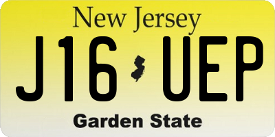 NJ license plate J16UEP