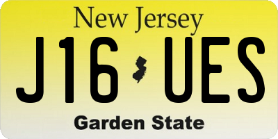 NJ license plate J16UES