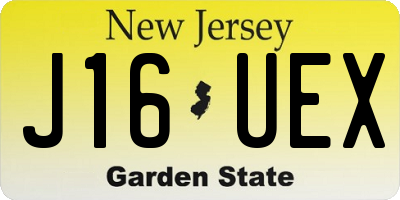 NJ license plate J16UEX