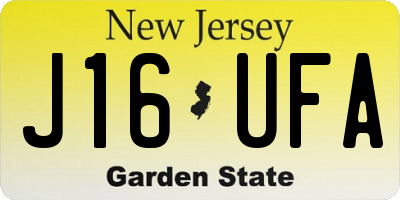 NJ license plate J16UFA