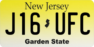 NJ license plate J16UFC