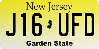 NJ license plate J16UFD