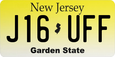 NJ license plate J16UFF