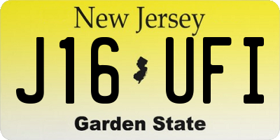 NJ license plate J16UFI