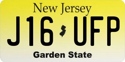 NJ license plate J16UFP