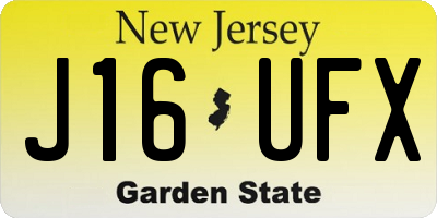 NJ license plate J16UFX