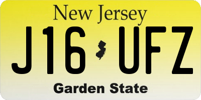 NJ license plate J16UFZ