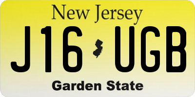 NJ license plate J16UGB
