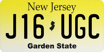 NJ license plate J16UGC