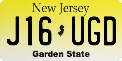 NJ license plate J16UGD