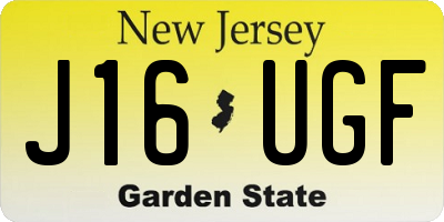 NJ license plate J16UGF