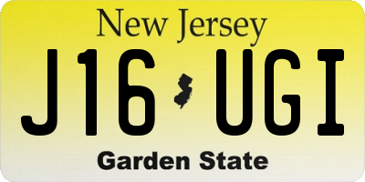 NJ license plate J16UGI
