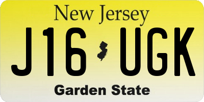 NJ license plate J16UGK
