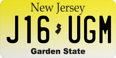 NJ license plate J16UGM
