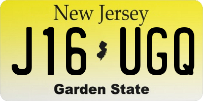 NJ license plate J16UGQ
