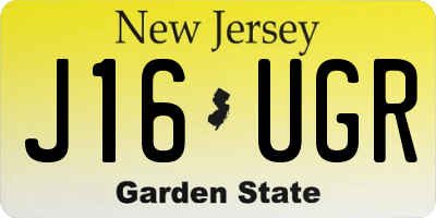 NJ license plate J16UGR