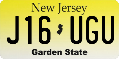 NJ license plate J16UGU