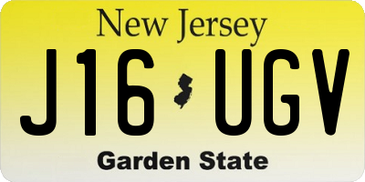 NJ license plate J16UGV