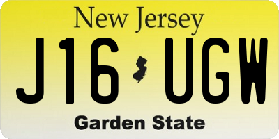 NJ license plate J16UGW