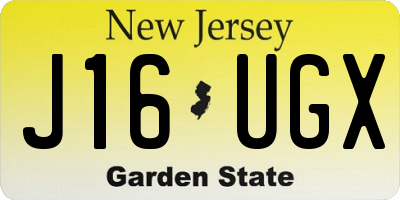 NJ license plate J16UGX