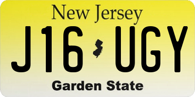 NJ license plate J16UGY