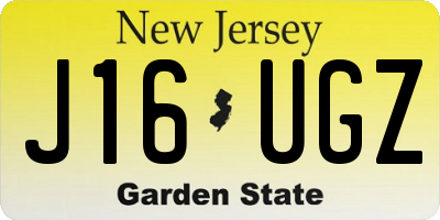 NJ license plate J16UGZ
