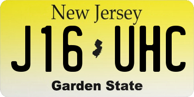 NJ license plate J16UHC