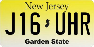 NJ license plate J16UHR