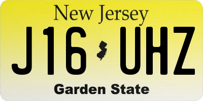 NJ license plate J16UHZ