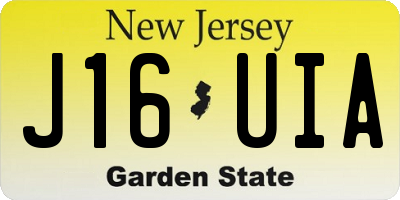 NJ license plate J16UIA