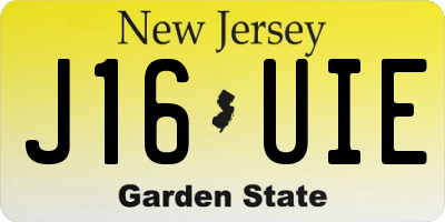 NJ license plate J16UIE