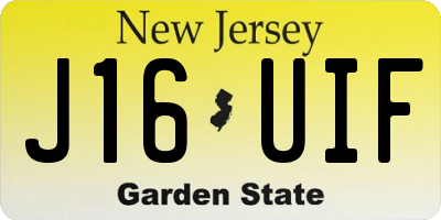 NJ license plate J16UIF